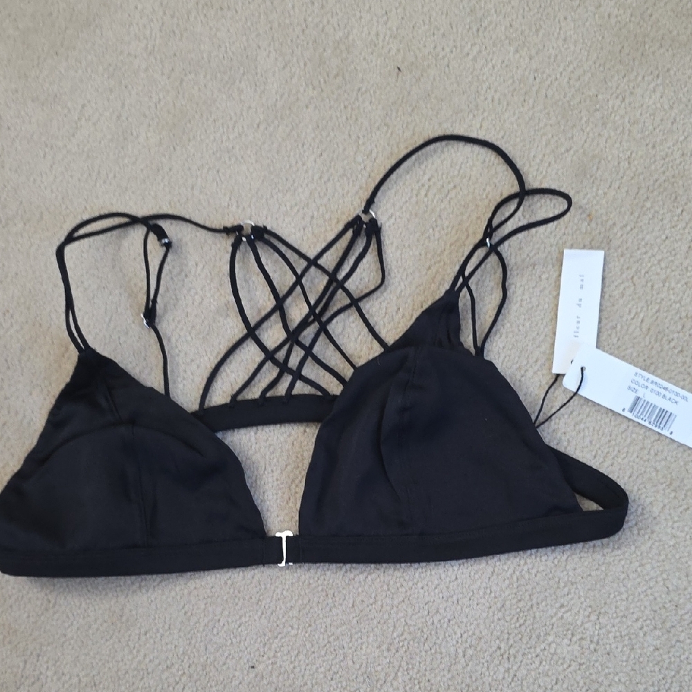 Fleur du Mal Black Strappy Bra